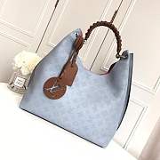 louis vuitton original mahina leather carmel hobo bag M52950 light blue - 1