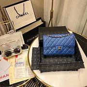 CC original iridescent grained calfskin small flap bag A01113 royal blue - 1