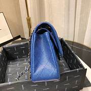 CC original iridescent grained calfskin small flap bag A01113 royal blue - 5