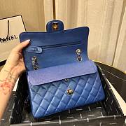 CC original iridescent grained calfskin small flap bag A01113 royal blue - 4