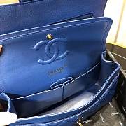 CC original iridescent grained calfskin small flap bag A01113 royal blue - 2