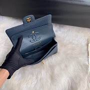 CC original iridescent grained calfskin small flap bag A01113 navy blue - 6