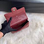 CC original iridescent grained calfskin small flap bag A01113 bordeaux - 5