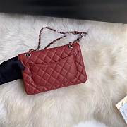 CC original iridescent grained calfskin small flap bag A01113 bordeaux - 6