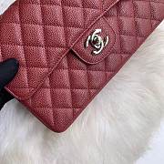 CC original iridescent grained calfskin small flap bag A01113 bordeaux - 4