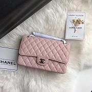 CC original iridescent grained calfskin small flap bag A01113 pink - 1