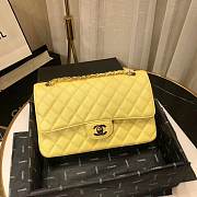 CC original iridescent grained calfskin small flap bag A01113 yellow - 1