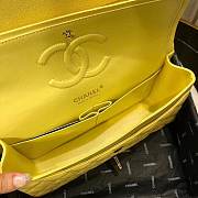 CC original iridescent grained calfskin small flap bag A01113 yellow - 6