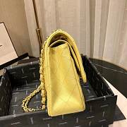 CC original iridescent grained calfskin medium flap bag A01112 yellow - 6