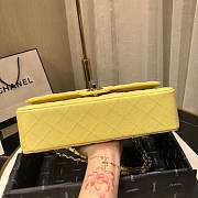 CC original iridescent grained calfskin medium flap bag A01112 yellow - 5