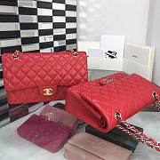 CC original handmade lambskin medium flap bag A01112 red - 1