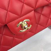 CC original handmade lambskin medium flap bag A01112 red - 4