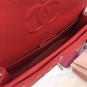 CC original handmade lambskin medium flap bag A01112 red - 3