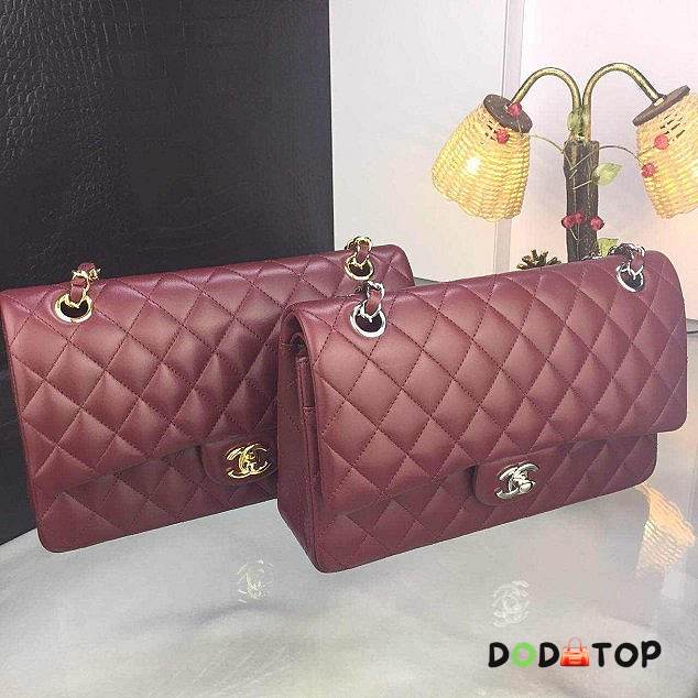 CC original handmade lambskin medium flap bag A01112 bordeaux - 1