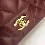 CC original handmade lambskin medium flap bag A01112 bordeaux - 3