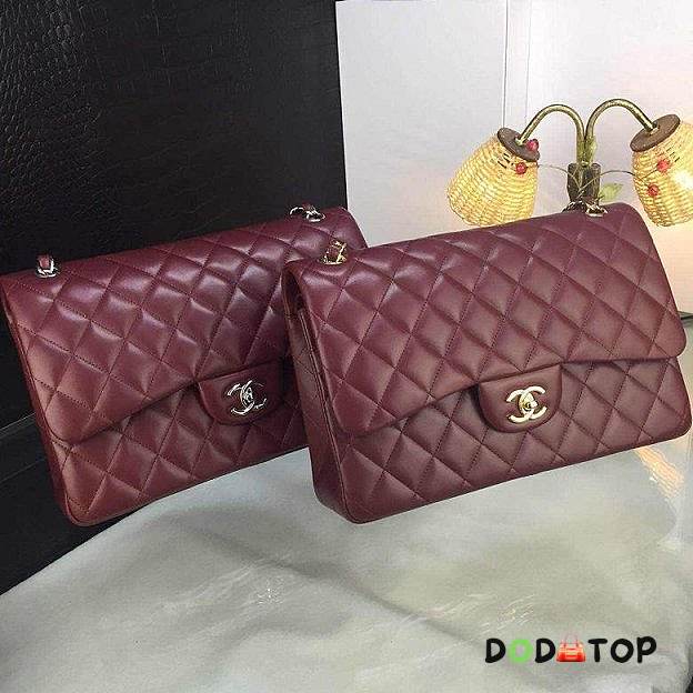 CC original handmade lambskin large flap bag A58600 bordeaux - 1