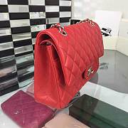 CC original handmade lambskin large flap bag A58600 red - 4