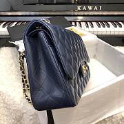 CC original handmade lambskin large flap bag A58600 navy blue - 5