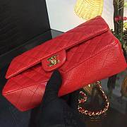 CC original handmade grained calfskin medium flap bag A01112 red - 3