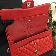 CC original handmade grained calfskin medium flap bag A01112 red - 5