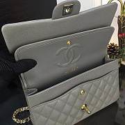 CC original handmade grained calfskin medium flap bag A01112 grey - 5