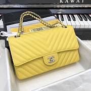 CC original grained calfskin medium double flap bag A01112-2 yellow - 1