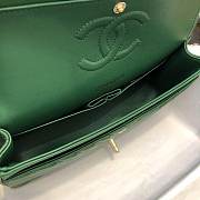 CC original grained calfskin medium double flap bag A01112-2 green - 5