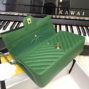 CC original grained calfskin medium double flap bag A01112-2 green - 2