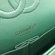 CC original grained calfskin medium double flap bag A01112-2 green - 3