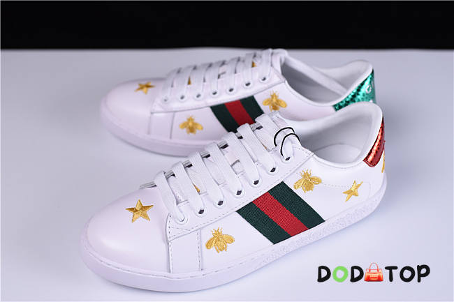 GUCCI Ace Embroidered Low-Top Sneaker Bee + Stars - 1