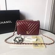 CC original calfskin mini flap bag A91586 bordeaux - 1