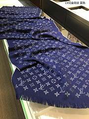 louis vuitton top quality cashmere scarf L571 blue - 5
