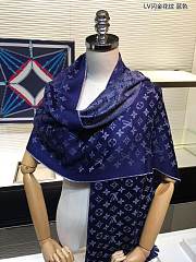 louis vuitton top quality cashmere scarf L571 blue - 4