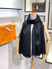 louis vuitton top quality cashmere scarf L570 black - 2