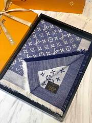 louis vuitton top quality silk scarf L568 denim blue - 2