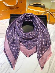 louis vuitton top quality silk scarf L568 blue&pink - 4