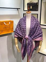 louis vuitton top quality silk scarf L568 blue&pink - 2