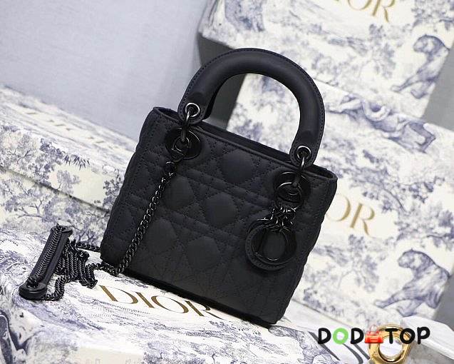 Dior original lambskin mini lady dior ultra-matte bag M0545 black - 1