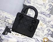Dior original lambskin mini lady dior ultra-matte bag M0545 black - 1