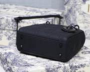 Dior original lambskin mini lady dior ultra-matte bag M0545 black - 5