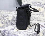 Dior original lambskin mini lady dior ultra-matte bag M0545 black - 4