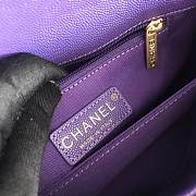CC original grained calfskin small coco handle bag A92990 purple - 2