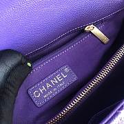 CC original grained calfskin large coco handle bag A92991 purple - 2