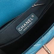 CC original grained calfskin small coco handle bag A92990 turquoise - 4