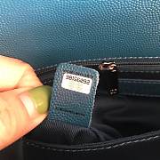 CC original grained calfskin small coco handle bag A92990 turquoise - 3