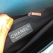 CC original grained calfskin large coco handle bag A92991 turquoise - 4