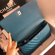 CC original grained calfskin large coco handle bag A92991 turquoise - 3