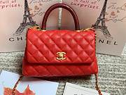 CC original grained calfskin small coco handle bag A92990 red - 1