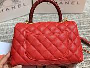 CC original grained calfskin small coco handle bag A92990 red - 5