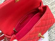 CC original grained calfskin small coco handle bag A92990 red - 3